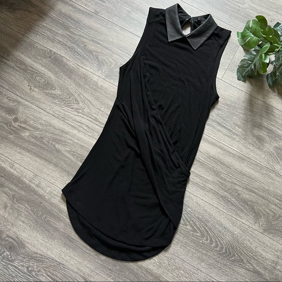 Alexander wang sleeveless Surplice top with lamb leather collar size 6 - Picture 9 of 15